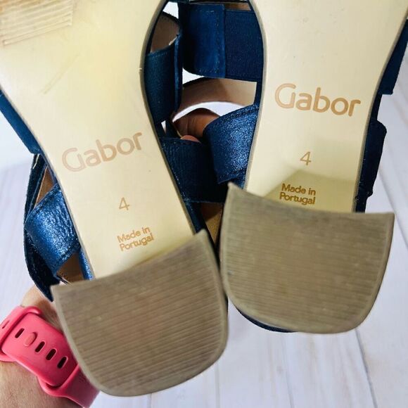 Gabor Bluette Mississippi Midnight Blue Leather Sandals - Picture 5 of 8